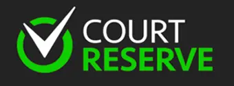 Court Reserve logo with a white checkmark inside a green circle on a black background, and the words "Court Reserve" in white and green text.