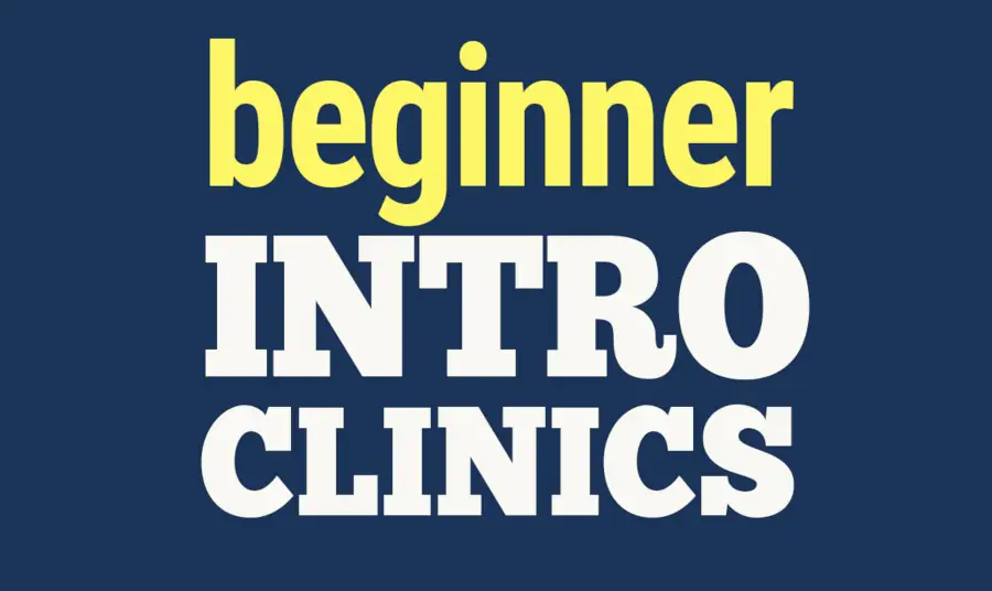 Banner that reads "Beginner Intro Clinics"
