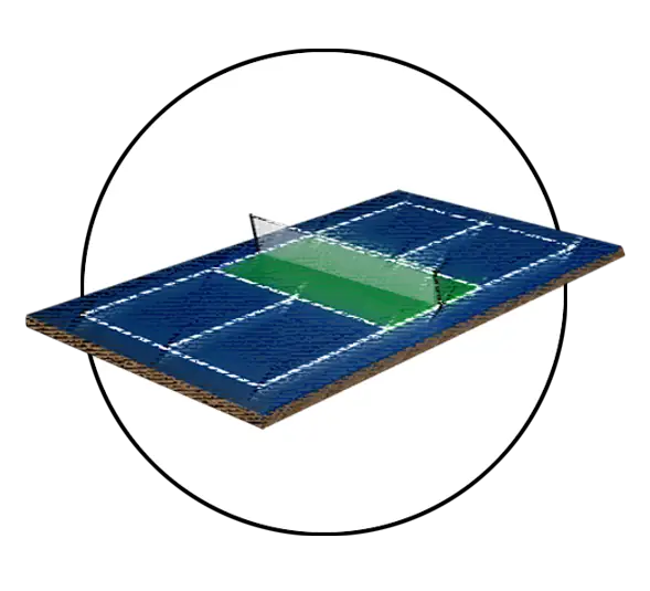 Indoor Pickleball Court Illustration